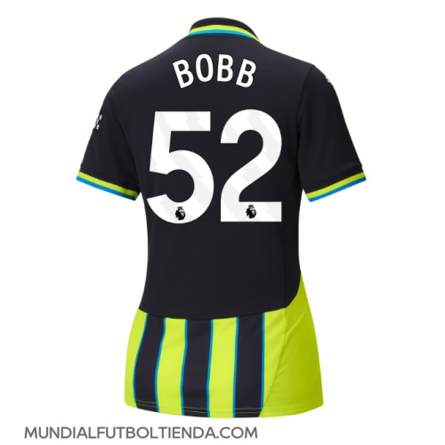 Camiseta Manchester City Oscar Bobb #52 Segunda Equipación Replica 2024-25 para mujer mangas cortas